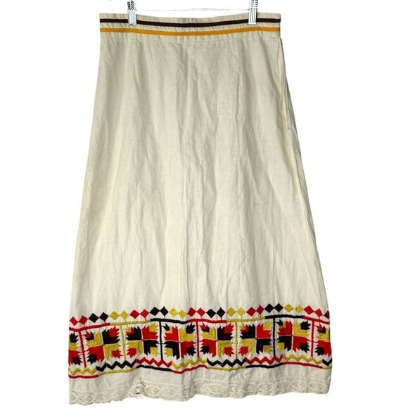 No Brand Dresses & Skirts - German 100% Quality Cotton Embroidered Boho Folk Cream Maxi Skirt